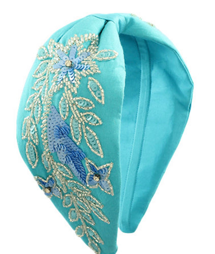 Sequin and Flower Leaf Headband