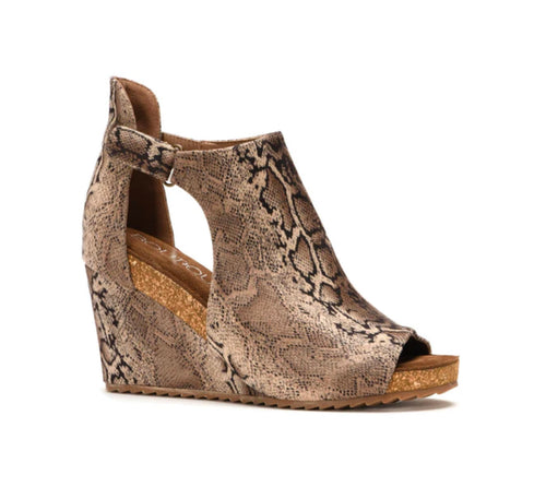 Sunburst Taupe Snake Wedge