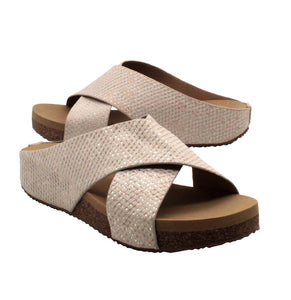 Champagne Snake Abelette Wedge