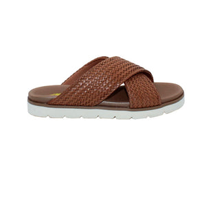 Tan Woven Aushen Slides