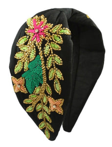 Sequin and Flower Leaf Headband
